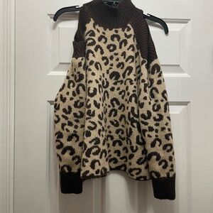 Leopard Print Sweater - Brown and Cream